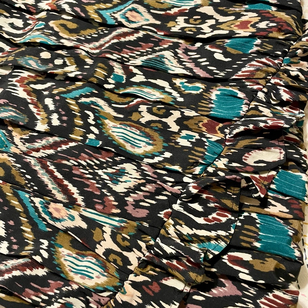 Zara Multicolor Patterned Ruched Mini Skirt - Picture 4 of 5